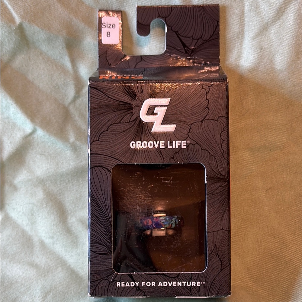 Groove Life Thin Twilight Blossom Silicone Ring Size 8 Multi-colored